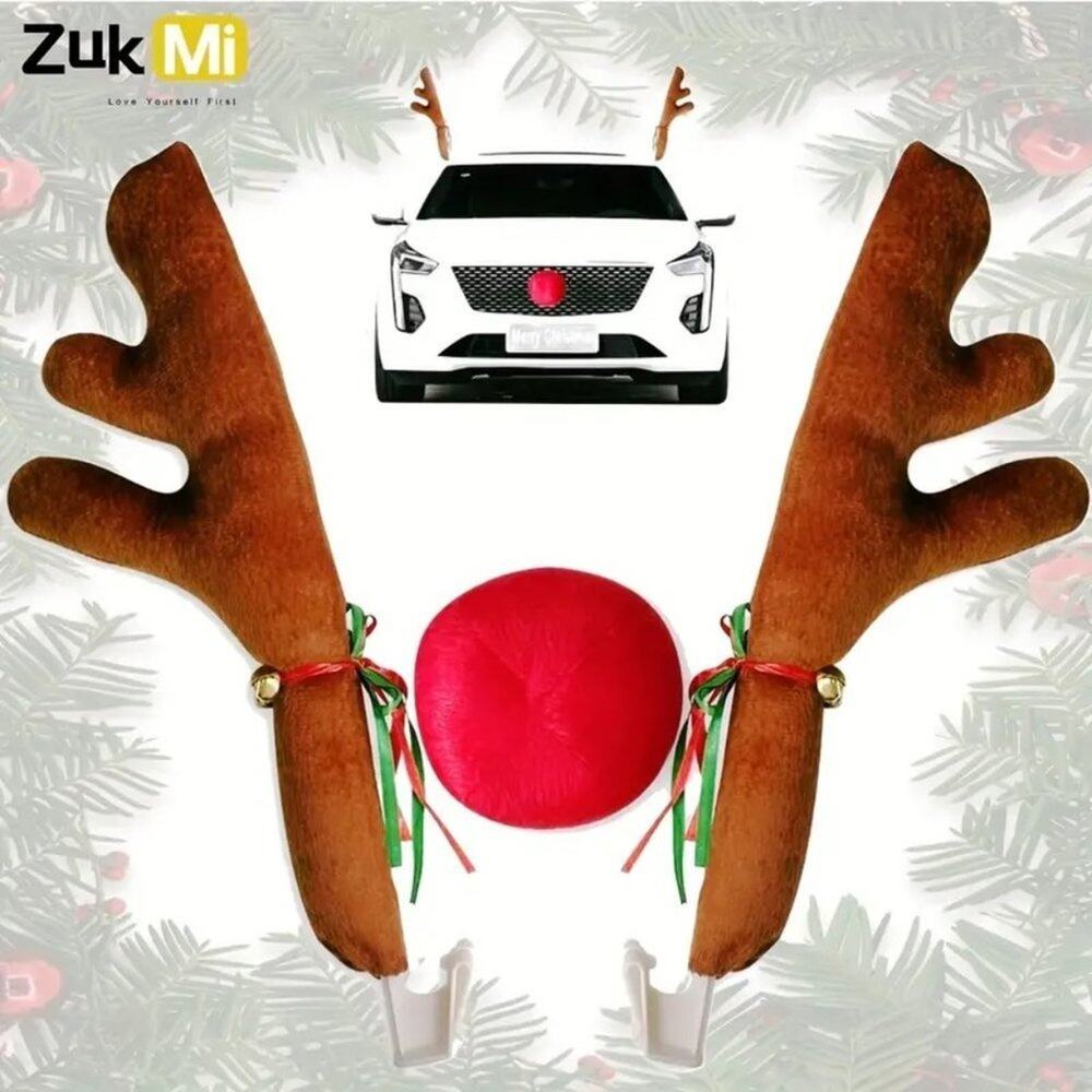 Reindeer Antlers & Nose for your Holiday Car Bicycle or Motorcycle